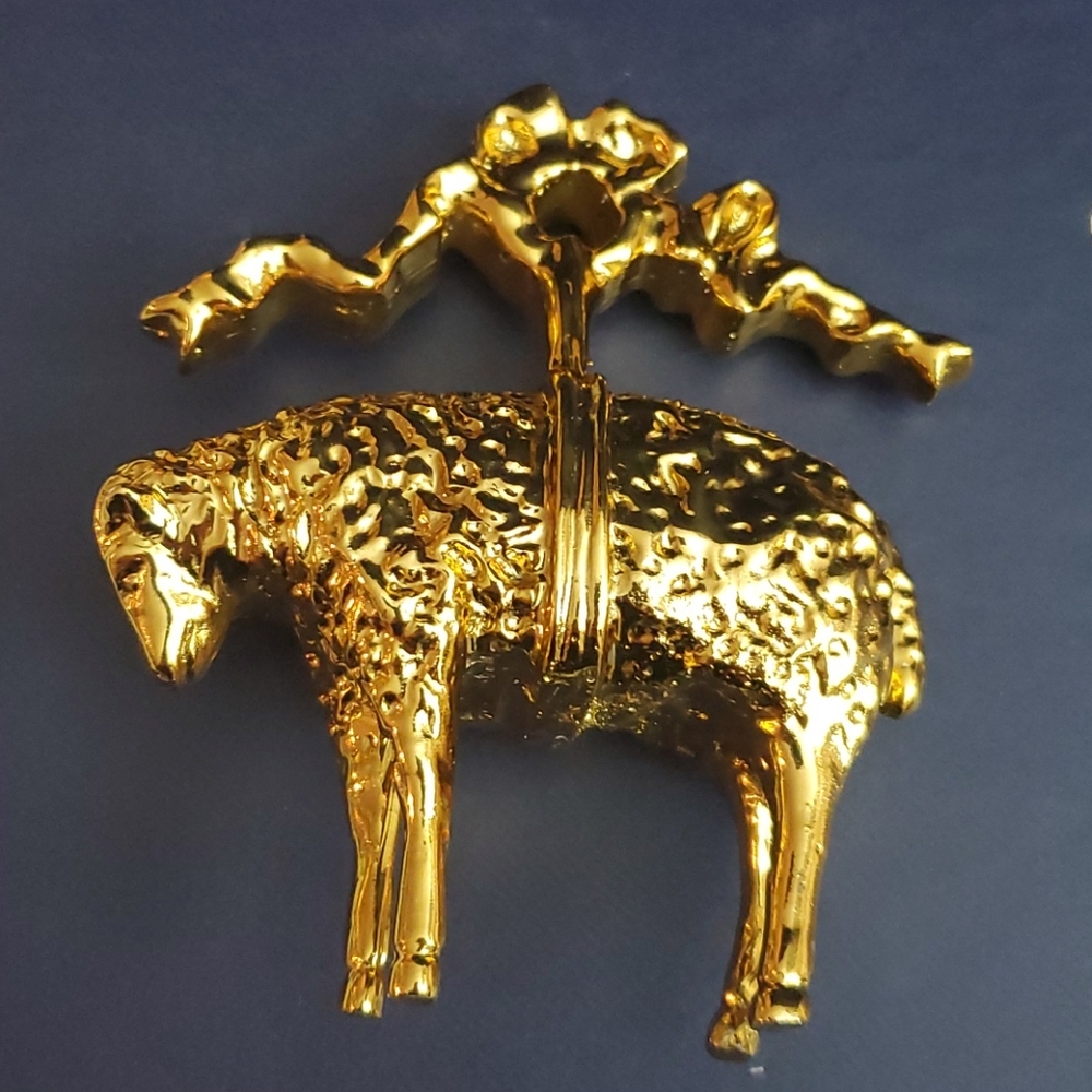 BROOKS BROTHERS 200th Anniversary Gold Sheep Ornament Figurine